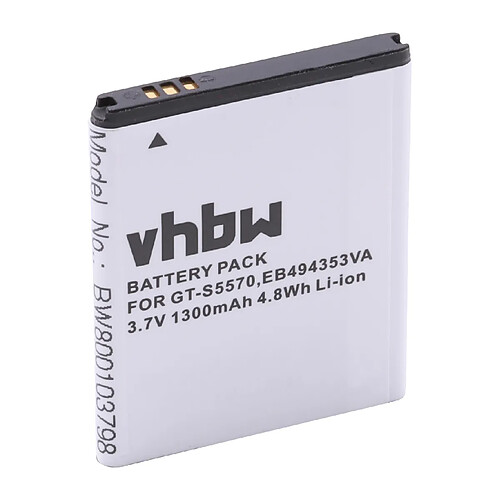 vhbw Batterie remplacement pour Samsung EB494353VA, EB494353VU pour téléphone portable (1300mAh, 3,7V, Li-ion)