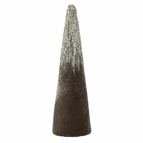 Paris Prix Cône Déco en Velours Design Perles 61cm Gris