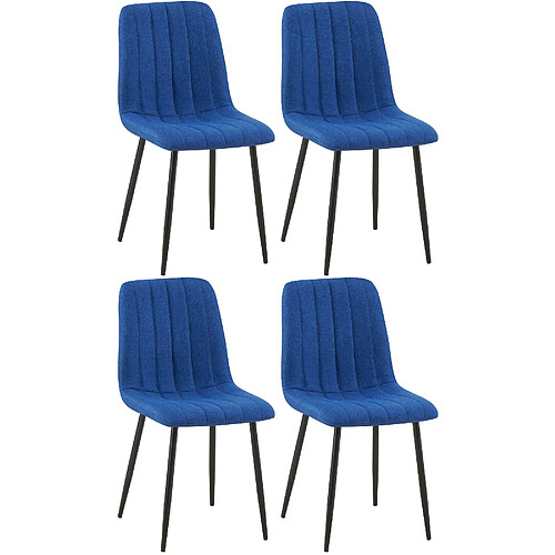 Non Lot de 4 chaises Dijon tissu