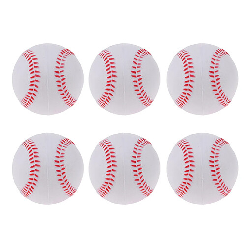 6x Sécurité Baseball Practice Ballons De Balle Molle En PU Sport Team Game White