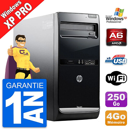 PC Tour HP Pro 3405 MT AMD A6-3600 RAM 4Go Disque Dur 250Go Windows XP Pro · Occasion