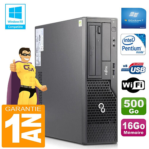 PC Fujitsu Esprimo E500 E85+ SFF Intel G640 RAM 16Go Disque 500Go Wifi W7 · Occasion