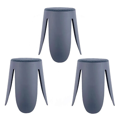 LEITMOTIV Lot de 3 tabourets Keystone - Bleu