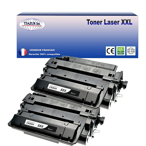 T3Azur 2 Toners compatibles avec HP Laserjet P3010, P3011, P3015, P3015D