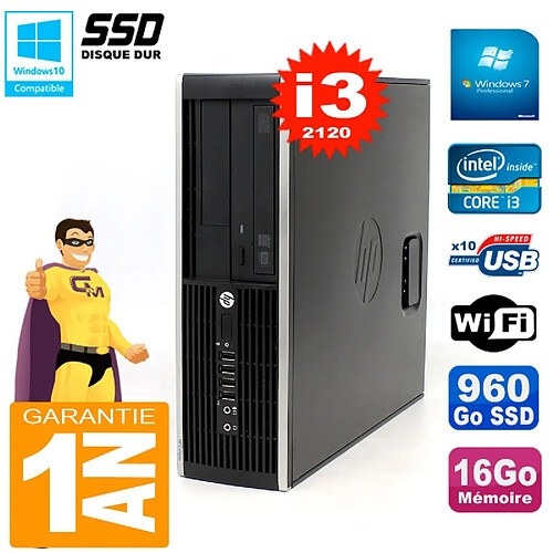 PC HP Compaq 8300 SFF Core I3-2120 RAM 16Go Disque 960Go SSD Graveur DVD Wifi W7 · Occasion