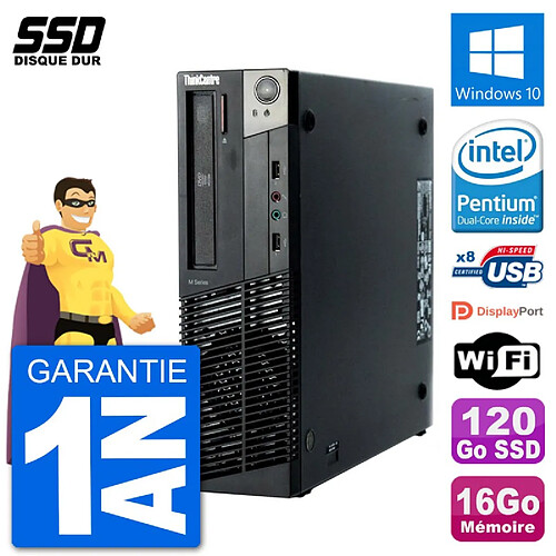 PC Lenovo ThinkCentre M92p SFF Intel G630 RAM 16Go SSD 120Go Windows 10 Wifi · Occasion