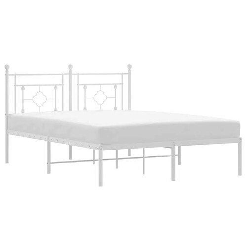 Maison Chic Cadre/structure de lit métal et tête de lit pour adulte - Lit Moderne Chambre blanc 140x200 cm -MN82822