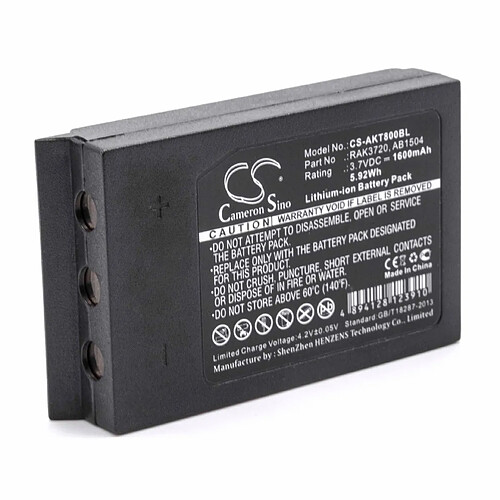 vhbw Li-Ion batterie 1600mAh (3.7V) pour télécommande Remote Control Akerstroms Mercury 12b, Mercury 12bd, Mercury 8b, T-Rx 12b, T-Rx 28jb