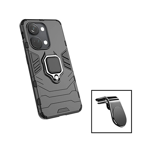 PHONECARE Kit Support Magnétique L Safe Driving Voiture + Coque 3X1 Military Defender pour OnePlus Nord 3 - Noir