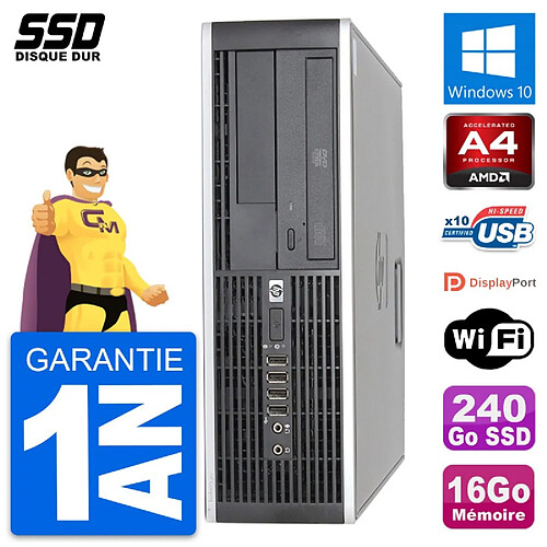 PC HP 6305 Pro SFF AMD A4-5300B RAM 16Go SSD 240Go Windows 10 Wifi · Occasion