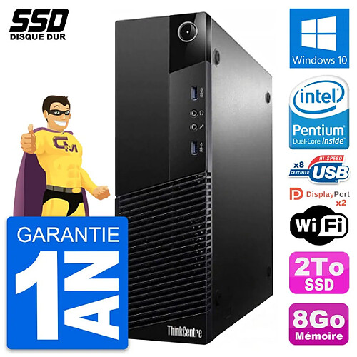 PC Lenovo ThinkCentre M83 SFF Intel G3220 RAM 8Go SSD 2To Windows 10 Wifi · Occasion