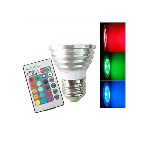 Desineo Ampoule LED E27 RGB 15 Couleurs télécommandée 3W