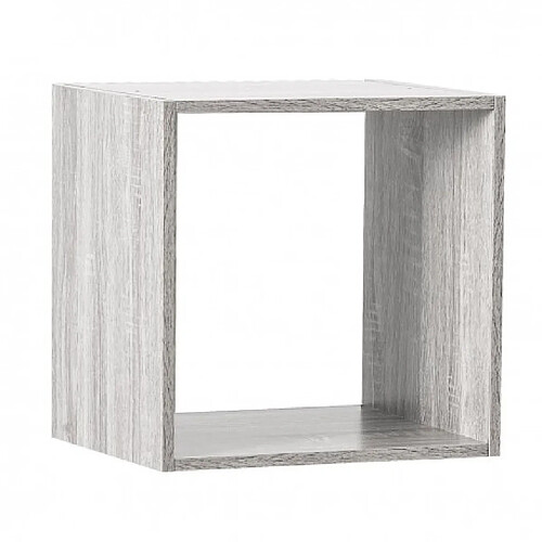 Pegane Etagère murale en panneaux de particules coloris gris - Longueur 34,4 x Profondeur 32 x Hauteur 34,4 cm