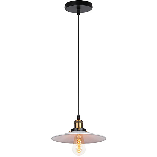 Stoex Suspension Luminaire Rétro Lustre en Fer en Métal Plafonnier D'Intérieur Vintage Pour Salle À Manger, Chambre À Coucher, Blanc 22CM