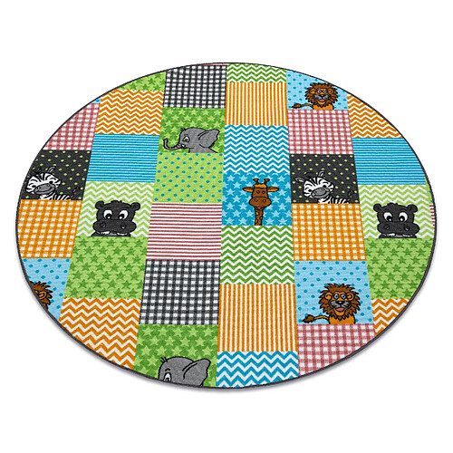 RUGSX Tapis pour enfants ZOO Cercle animaux cercle 133 cm