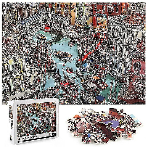 Universal 1000pcs Venise Town Jigsaw Diy Puzzle Toys Assemblage de décoration d'image