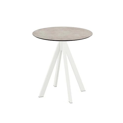 Materiel Chr Pro Table de bistrot Infinity avec piètement blanc + plateau HPL Ø70 cm - Veba