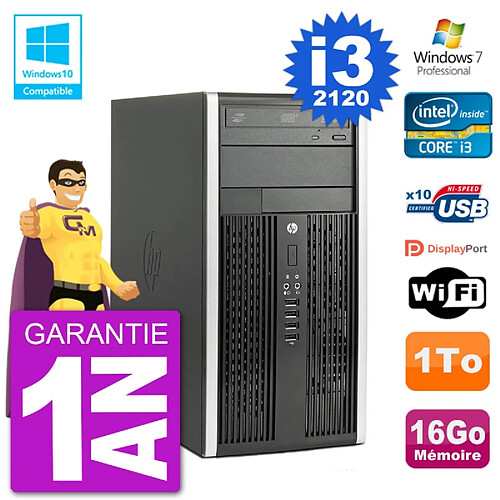 PC HP 6300 MT Intel Core I3-2120 RAM 16Go Disque 1To Graveur DVD Wifi W7 · Occasion