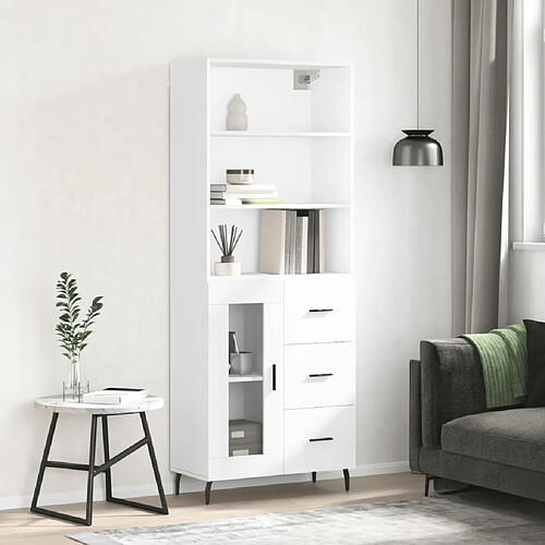 Maison Chic Buffet,Meuble de Rangement,commode pour salon,Cuisine Blanc 69,5x34x180 cm Bois d'ingénierie -MN51293