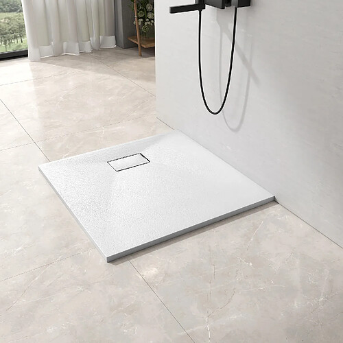 EMKE Receveur de douche receveur de douche plat antidérapant SMC receveur de douche à découper, 90x90cm | Blanc