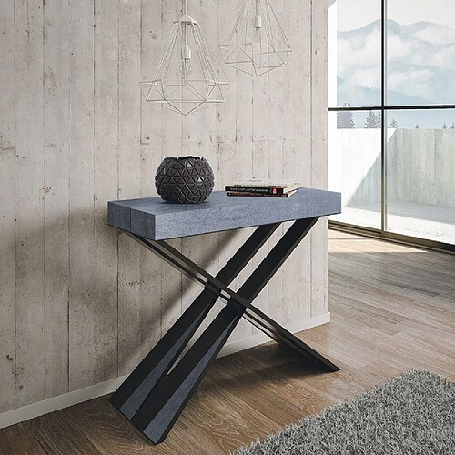 Itamoby Console design extensible 90x40-300 cm table moderne Diago Concrete