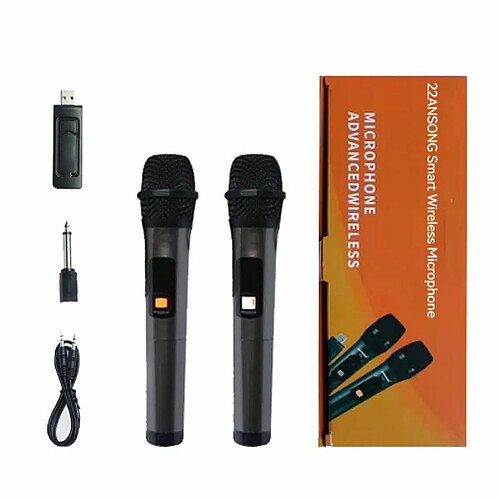 Microphone Sans Fil S22 Uhf Usb 3.5Mm 6.35Mm 1 À 2 Micro Portable Pour Discours De Réunion Karaoké