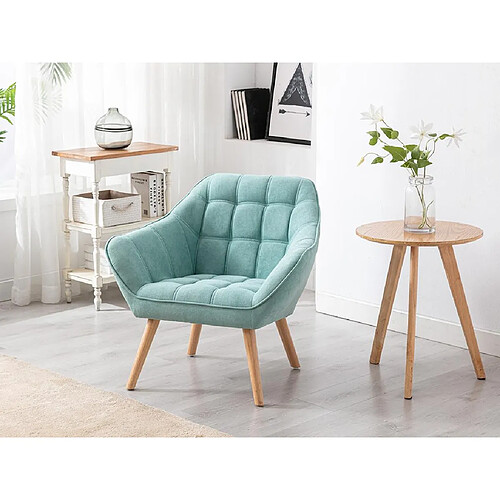 Vente-Unique Fauteuil en tissu vert d'eau CASERTA