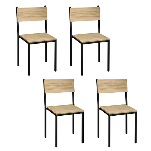 Ds Meubles Lot de 4 chaises Icub Industriel Vintage