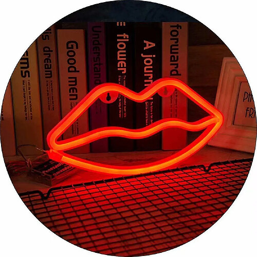 Universal LED Neon Sign Lampe Murale Chaleureuse Décoration De Chambre Illuminée Chambre Enfant Vacances Bar Fête Mariage Noël (Lèvres)