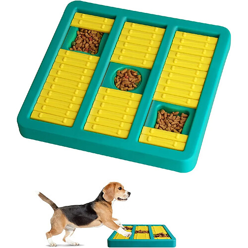 Jouets pour Chiens intelligents Puzzle pour Chien Mangeoire de Jeux de Dressage de Chien avec Puzzle Intelligent antidérapant, Jouets interactifs améliorant Le Bol de Puzzle de QI pour Chiot Bleu