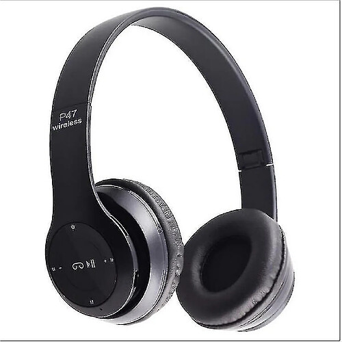 Universal Casque sport bluetooth sans fil pliable, casque anti bruit avec micro,