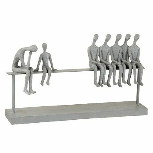 Paris Prix Statuette Déco 7 Personnes Assises 40cm Gris