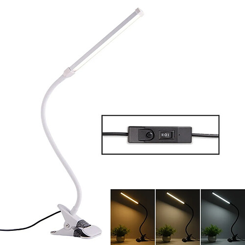 Wewoo Lampe de table à LED 8W de réglable avec protection des yeuxversion enfichable USB blanc