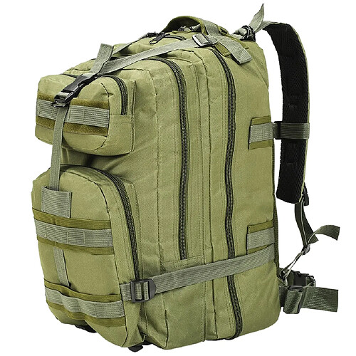 vidaXL Sac à dos en style militaire 50 L Vert olive