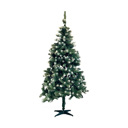 Sapin de noel artificiel vert pointes blanches - 2.10m - 4179 - CHRISTMAS DAY