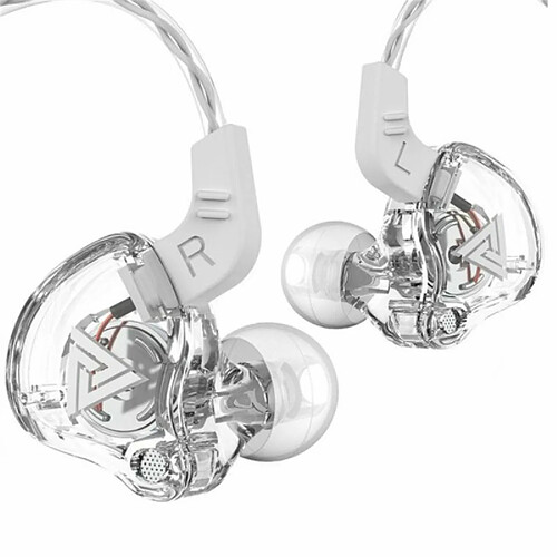 Casque Sport Hi-Fi Écouteurs Intra-Auriculaires 3,5 Mm Qkz Ak6 Cuivre Pilote Blanc