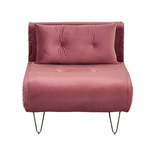 Beliani Canapé-lit VESTFOLD Rose Velours