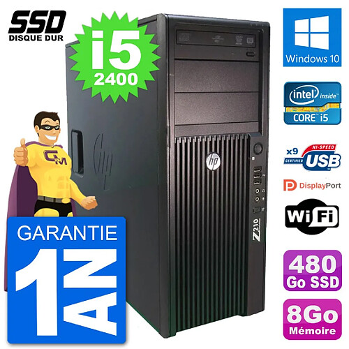 PC Tour HP WorkStation Z210 Intel Core i5-2400 RAM 8Go SSD 480Go Windows 10 Wifi · Occasion