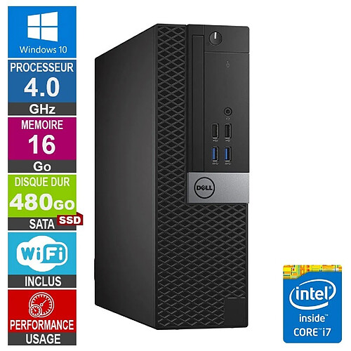 Dell Optiplex 5040 SFF i7-6700 4GHz 16Go/480Go SSD Wifi W10 · Reconditionné