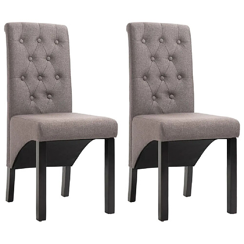 vidaXL Chaises à manger lot de 2 taupe tissu