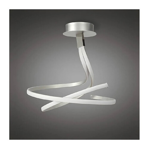 Luminaire Center Semi Plafonnier Nur 50W LED 3000K, 4000lm, Dimmable argent/acrylique givré/chrome poli