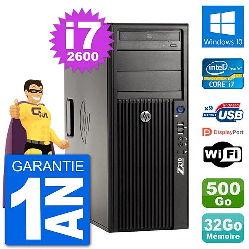 PC Tour HP Z210 Intel Core i7-2600 RAM 32Go Disque Dur 500Go Windows 10 Wifi · Occasion