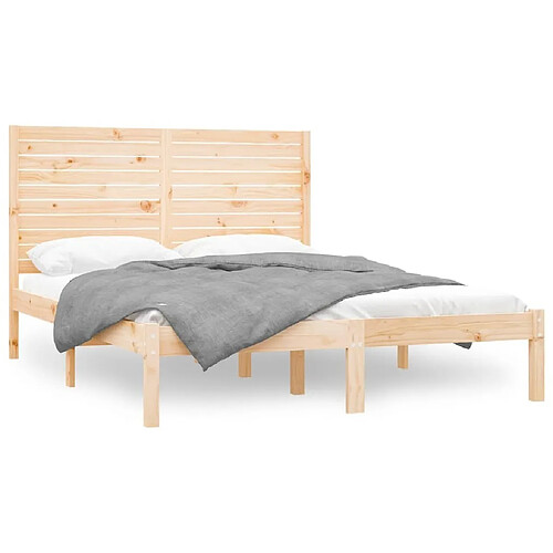 Maison Chic Lit Moderne Chambre - Cadre/structure de lit pour adulte Bois massif 160x200 cm -MN88751