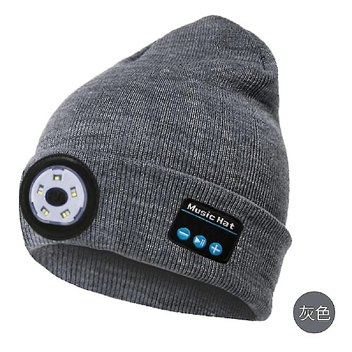 Universal LBQ - Bluetooth 5.0 Bonnet tricoté Extérieur Nuit Running Nuit Pêche LED Bluetooth Bonnet