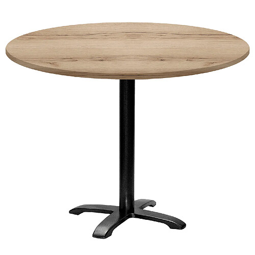 Restootab Table ronde Ø110cm - modèle Bazila chêne delano