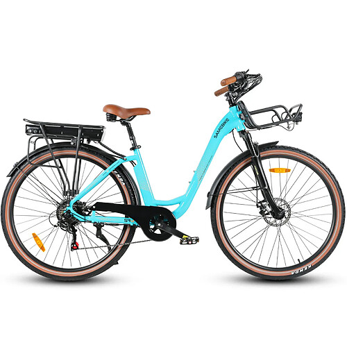 Vélo électrique SAMEBIKE RS-A07 - moteur 500W batterie 36V13Ah autonomie 40KM freins à disque mécaniques - Bleu Lac