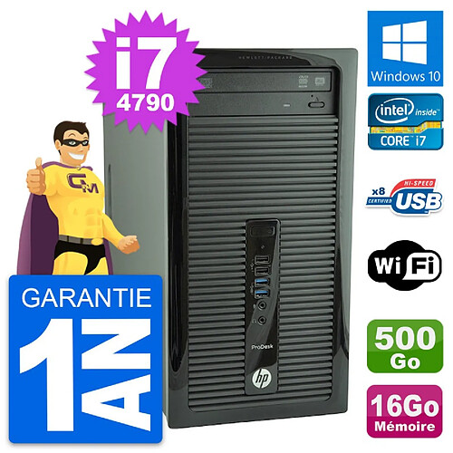 PC Tour HP ProDesk 400 G1 Intel i7-4790 RAM 16Go Disque 500Go Windows 10 Wifi · Occasion