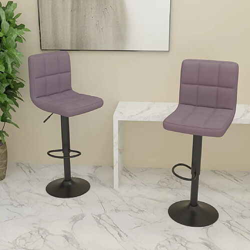 vidaXL Tabourets de bar lot de 2 taupe tissu