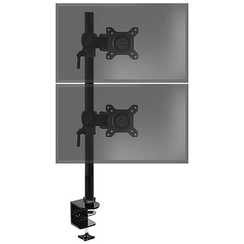 Duronic DM35V2X1 Support Vertical pour 2 écrans à Pince pour Bureau | Hauteur Ajustable | Inclinable/Pivotable | Compatibilité Universelle avec Moniteur VESA 75/100 | Aluminium | Passe câble Inclus