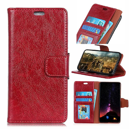 Etui en PU se scinder rouge pour votre Huawei Honor 10 Lite/P Smart (2019)